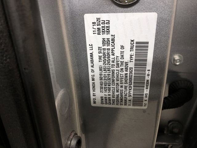 2019 Honda Ridgeline RTL-T