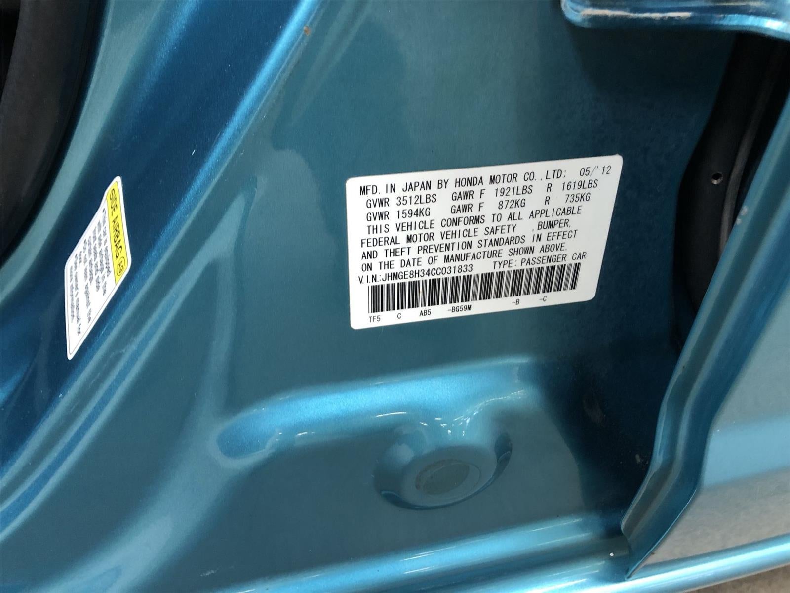 2012 Honda Fit 5dr HB Auto